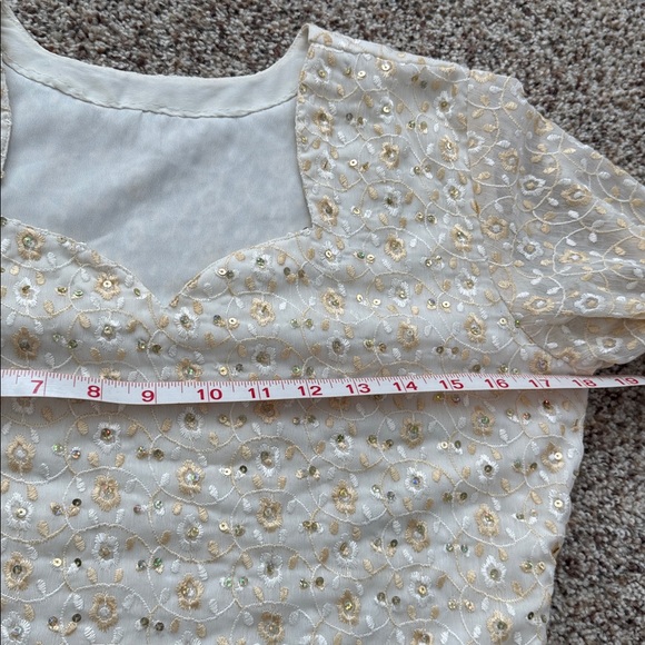 Embroidered 3 piece punjabi dress Set with salwar kurta and dupatta - Picture 9 of 13